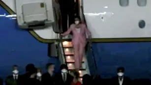La presidenta de la Cámara de Representantes, Nancy Pelosi, arribó a Taiwán el martes por la noche. AP