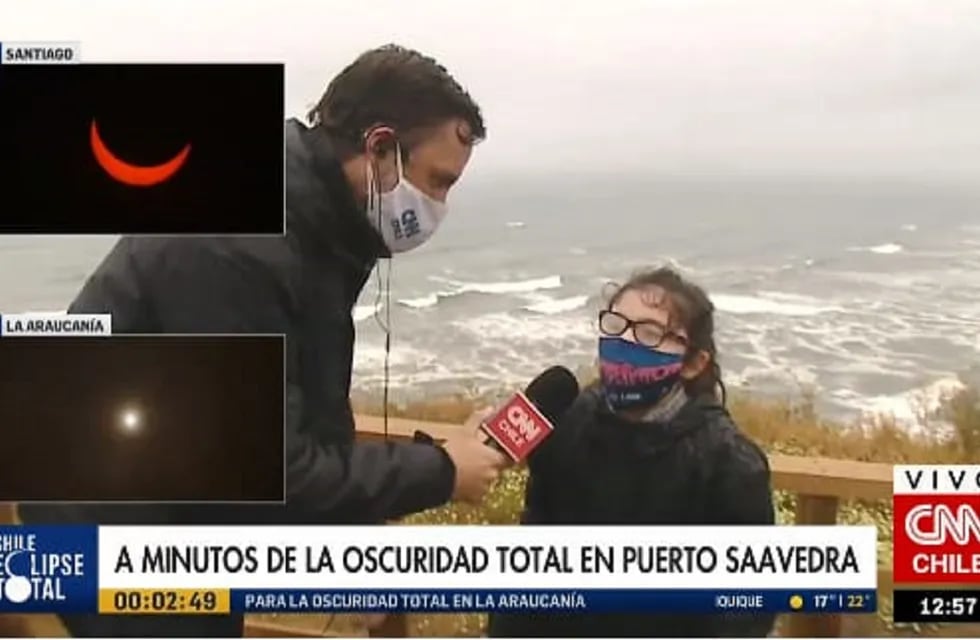 Eclipse solar: hilarante diálogo entre un periodista y una niña en la TV chilena / Captura CNN Chile