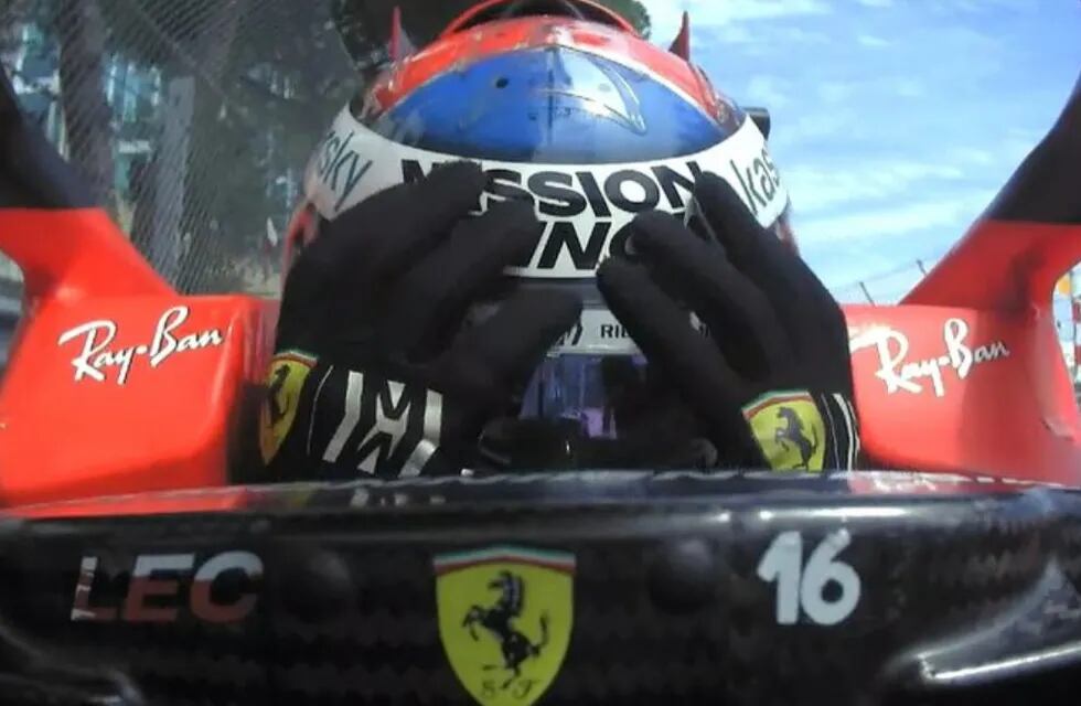 Charles Leclerc sufrió inconvenientes en su Ferrari instantes previos a la largada y no pudo ser de la partida en Mónaco.