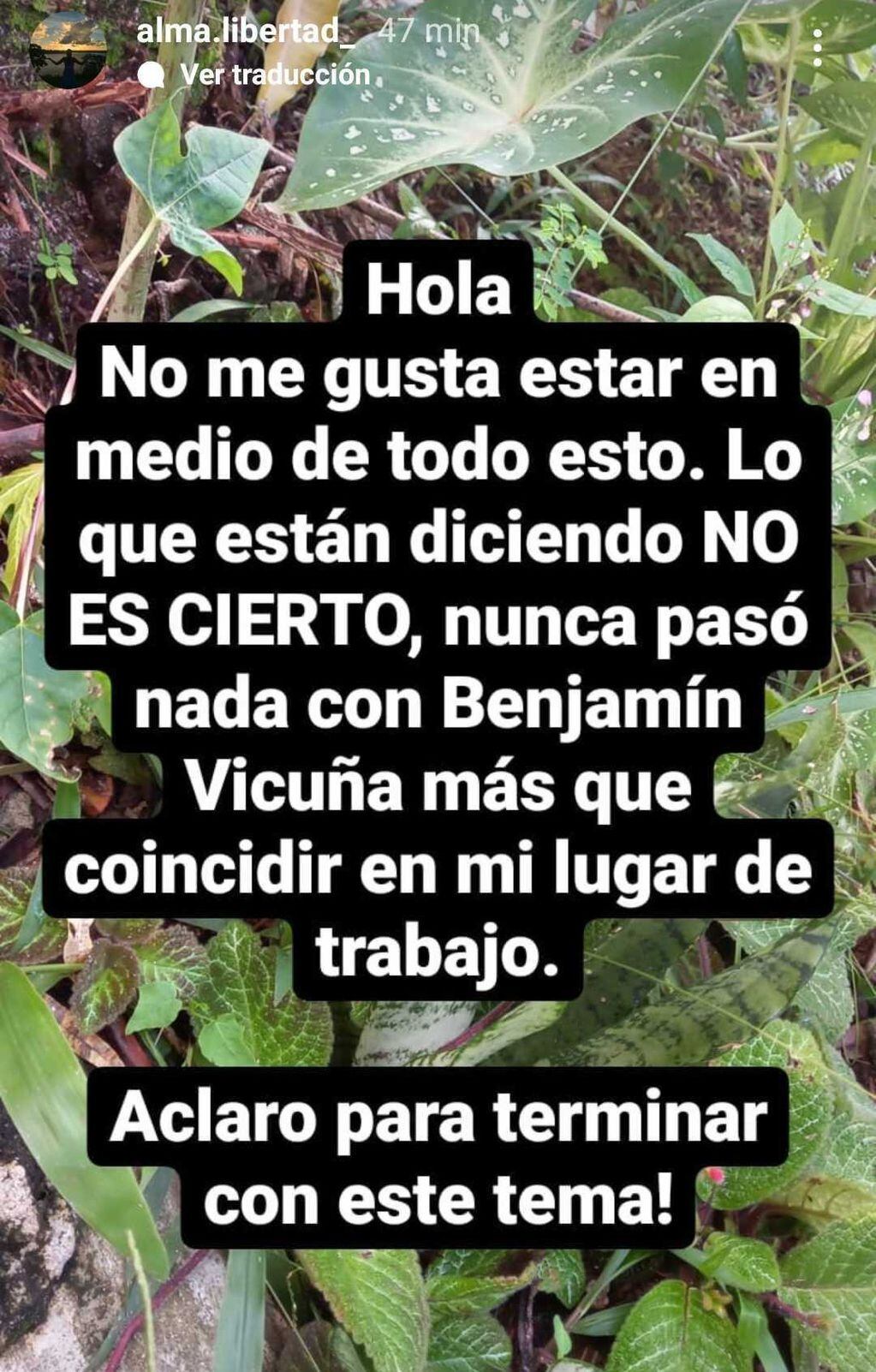 El mensaje de Marianela en su Instagram después de que la responsabilizaran por la separación de Benjamín Vicuña y la "China" Suárez.