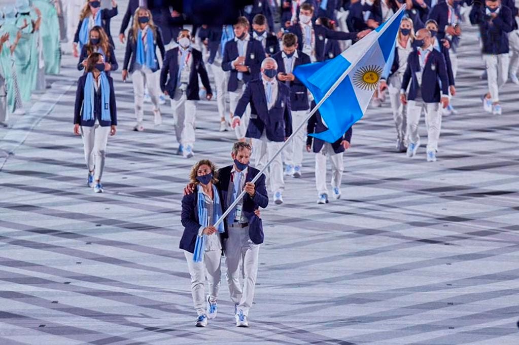 Delegación Argentina en la ceremonia inaugural Tokio 2020