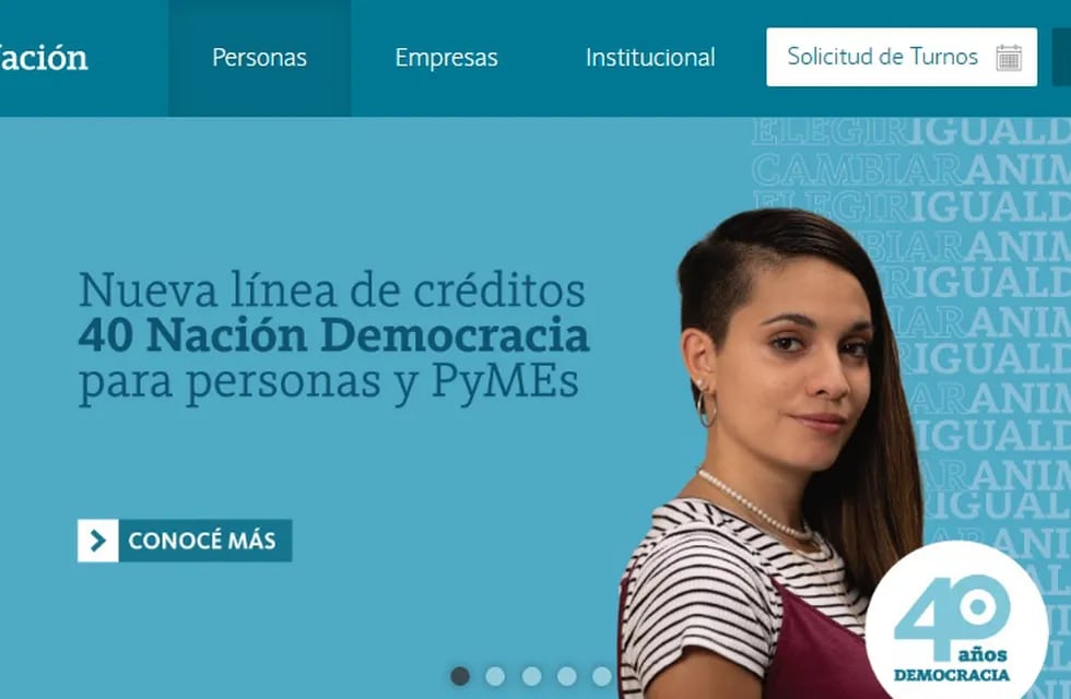 El Banco Nación lanza una línea de créditos con una tasa del 40% para conmemorar los 40 años de democracia en el país