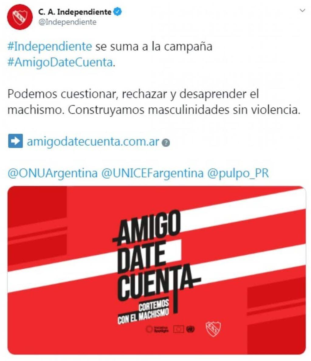 Independiente se unió a esta iniciativa
