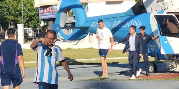El Dibu Martínez aterrizó con un helicóptero en un hospital