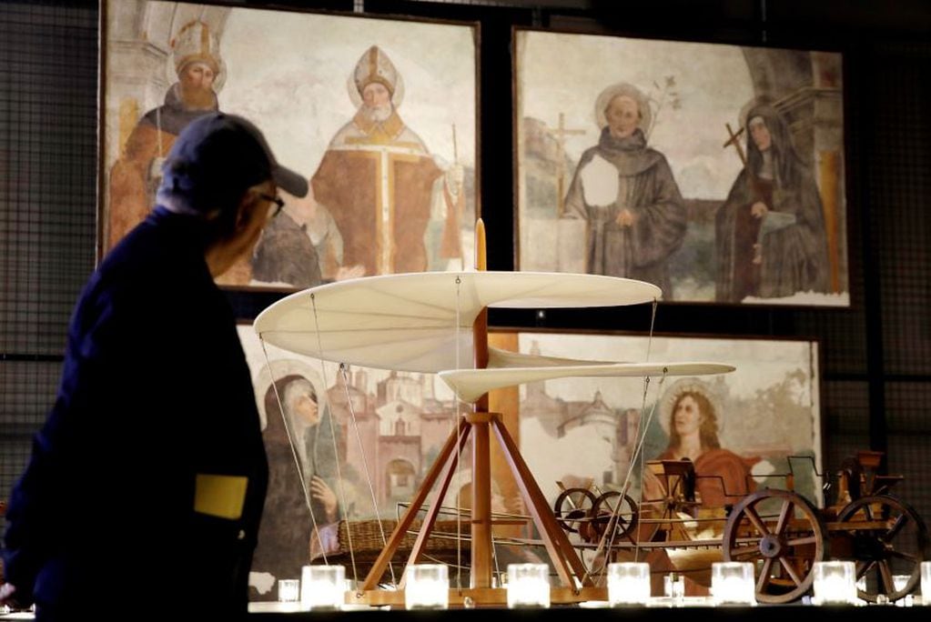 
“Elicottero” (1487-1490). Uno de sus inventos, recreado para la exhibición “Ciencia antes de la Ciencia”.
