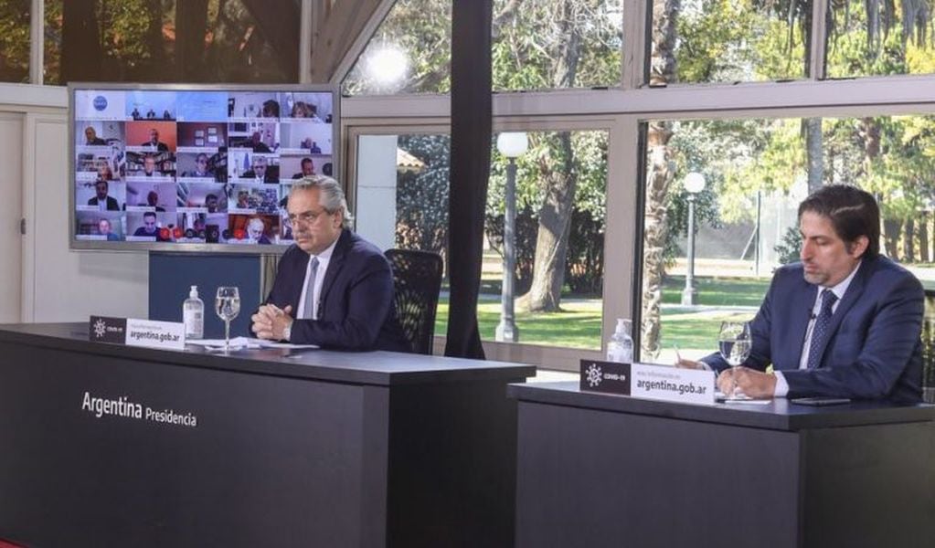 Alberto Fernández y el entonces ministro Nicolás Trotta anunciando fondos para universidades públicas. Foto: Presidencia. 