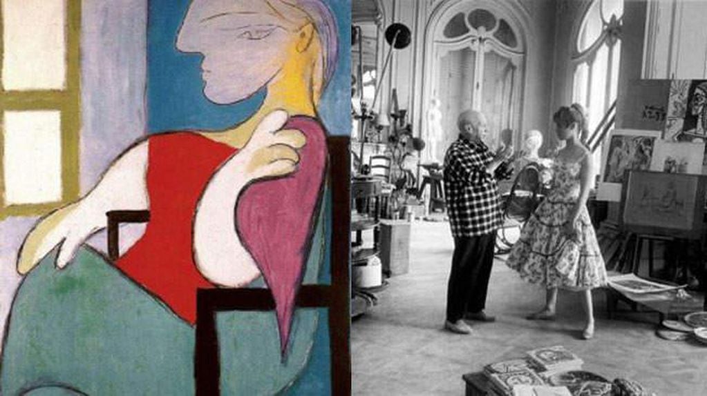 Izquierda: 'Femme assise près d`une fenêtre'. Derecha: Picasso y Marie-Thérèse Walter