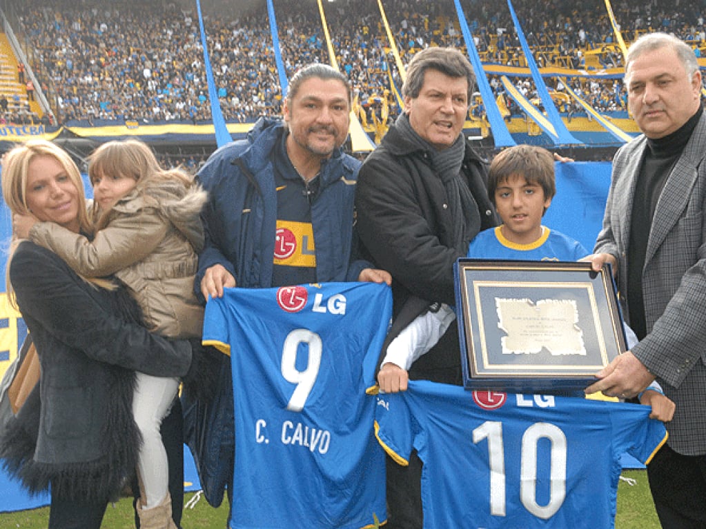 Cuando Carlín fue homenajeado en La Bombonera.