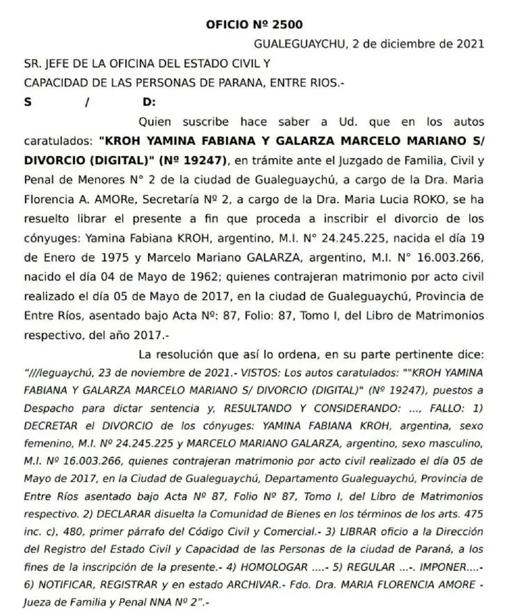 Los padres de Nahir Galarza se habían casado 7 meses antes del crimen de Fernando Pastorizzo. Foto: gentileza Nova Entre Ríos