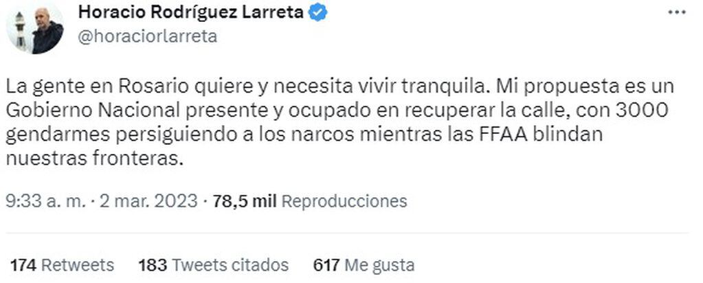 El mensaje de Rodríguez Larreta tras el ataque al supermercado de los suegros de Lionel Messi en Rosario (Twitter)