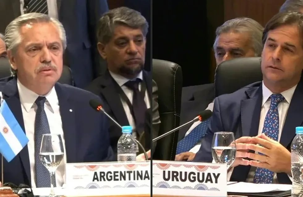 El cruce entre Alberto Fernández y Luis Lacalle Pou en la Cumbre del Mercosur.