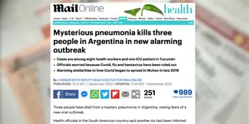 Medios internacionales destacan los casos de neumonía en Argentina