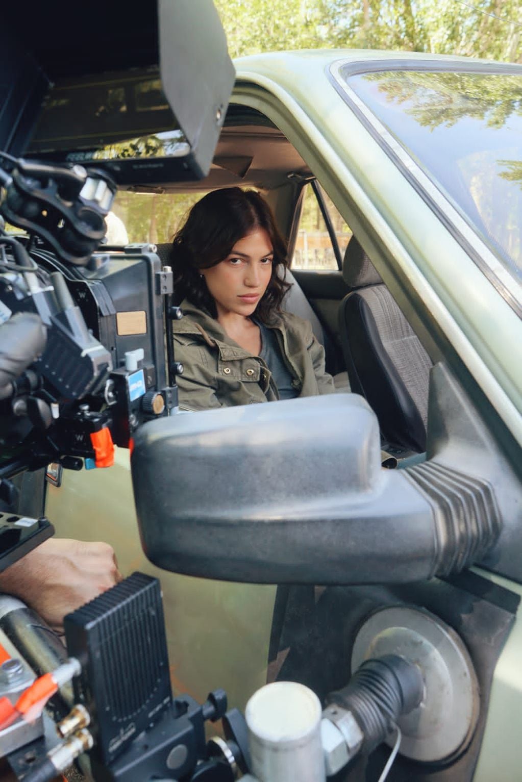 La actriz durante el rodaje en Mendoza de la película "Ciudades de Refugio".