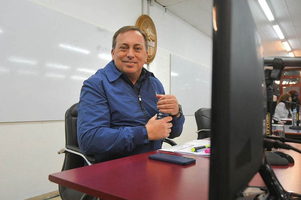Martín Aveiro, candidato a diputado nacional de Unión por la Patria.
Foto: José Gutierrez / Los Andes 