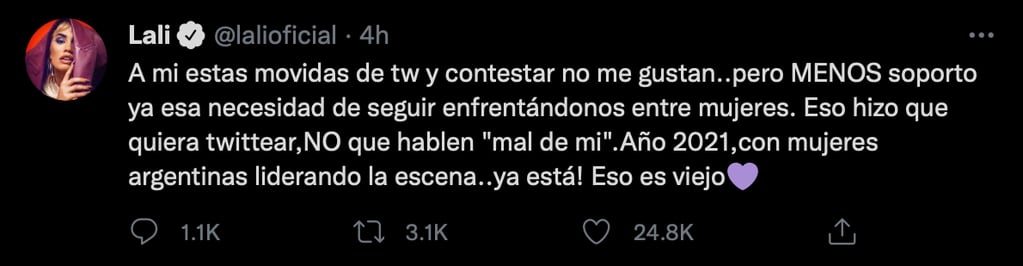 Lali Espósito estalló en Twitter contra Ángel de Brito