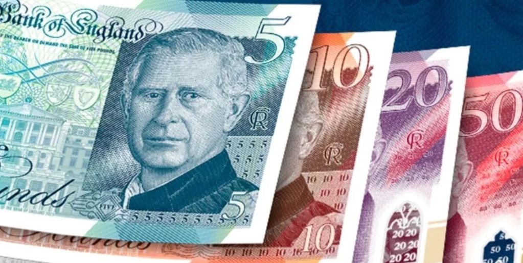 Así son los billetes con el rostro del monarca británico.