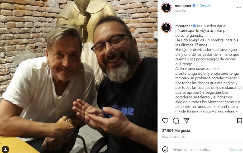 El mensaje de Ricardo Montaner tras la muerte de Gerardo Rozín (Instagram) 