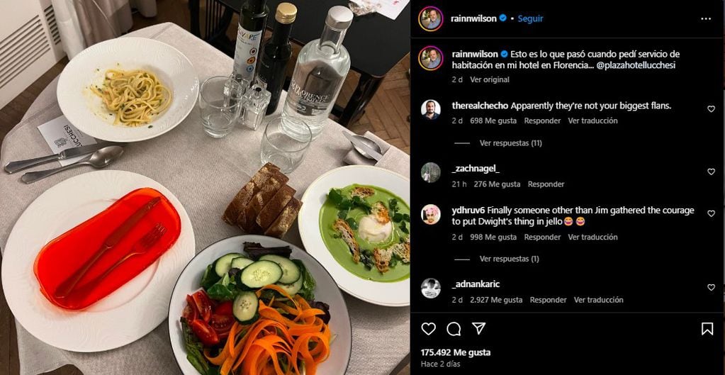 Rainn Wilson compartió la foto en su Instagram y volvió locos a los fanáticos.