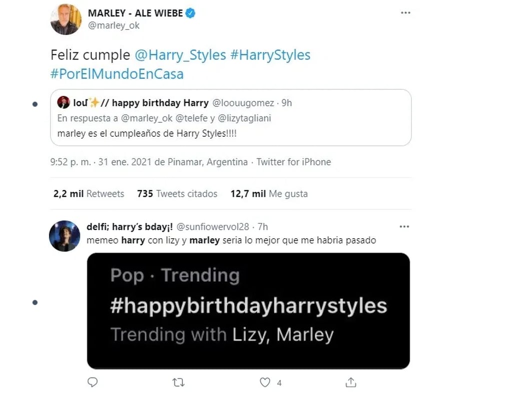 Marly saludó a Harry Styles y estallaron los memes
