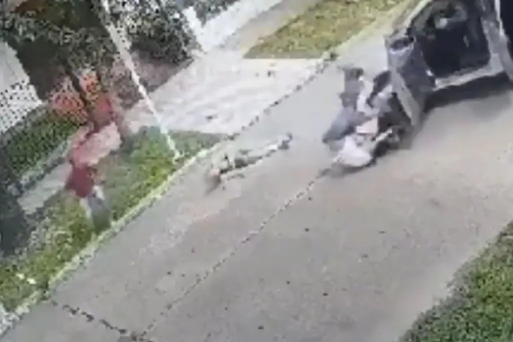 Video: un delincuente finge ayudar a dos jubilados, roba el auto y los atropella en la huída