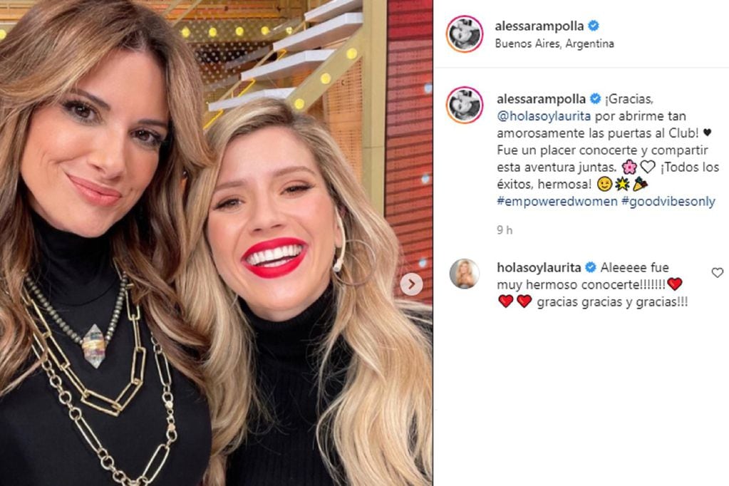 El posteo de Alessandra Rampolla en Instagram para despedirse de Laurita Fernández