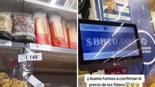 Una tiktoker quedó impactada por los precios de tallarines en un supermercado: “¿Es real?”
