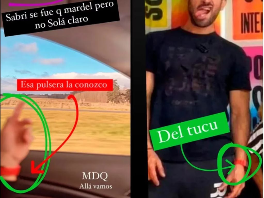 La coincidencia que Juariu encontró en las fotos de Sabrian Rojas y el Tucu que evidenciarían su reconciliación. (Foto: web)