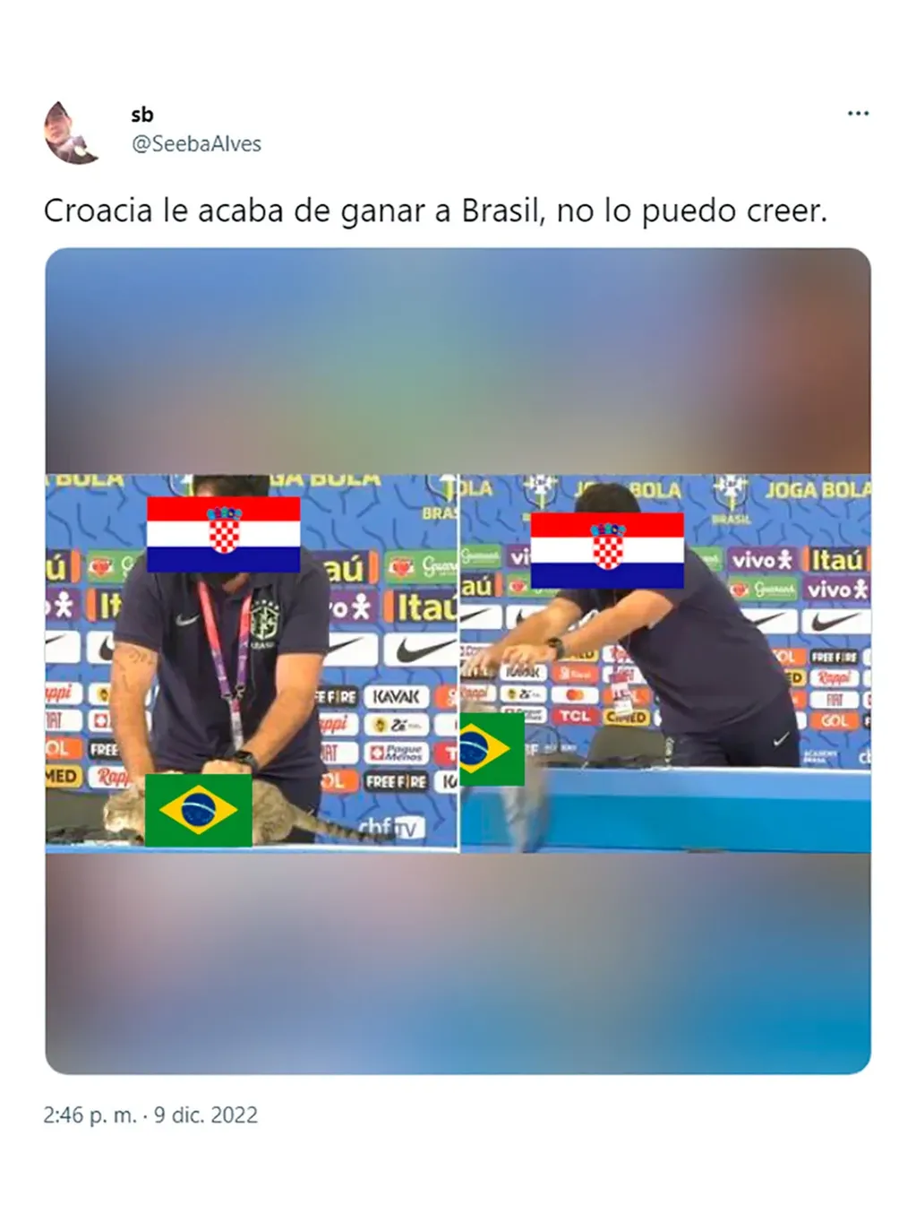 Los mejores memes de la inesperada eliminación de Brasil del Mundial Qatar 2022.