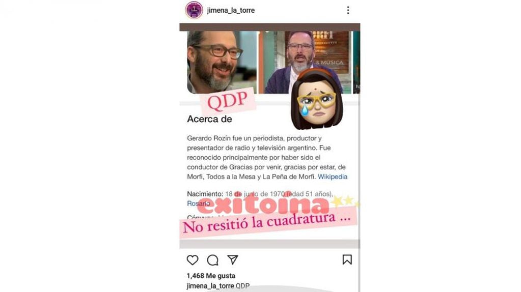 Jimena La Torre se desubicó al hablar de la muerte de Gerardo Rozín y en las redes la criticaron fuerte