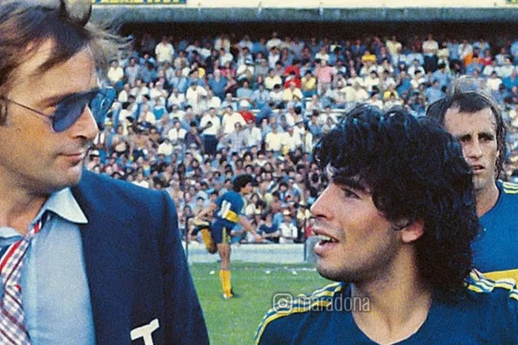 Silvio Marzolini y Maradona en Boca 1981