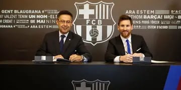 José María Bartomeu y Lionel Messi.