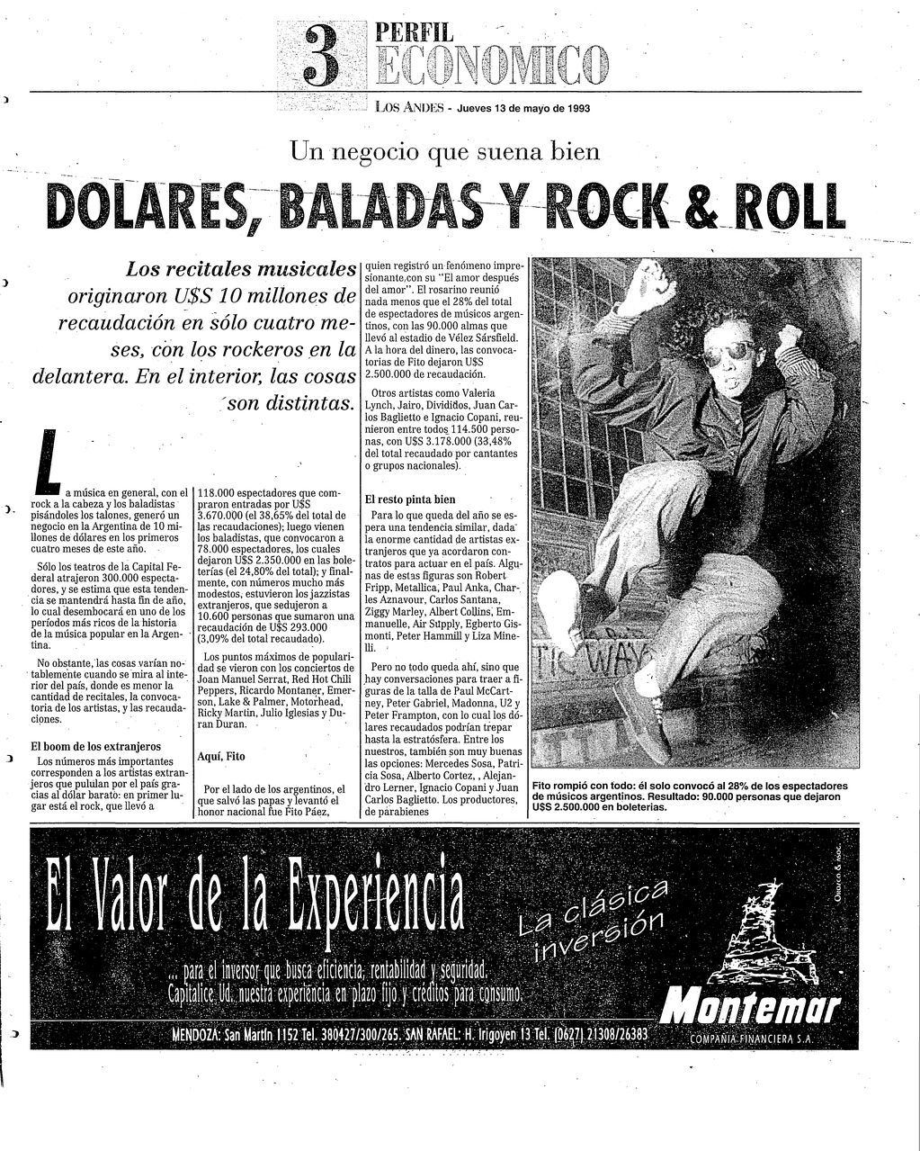 A 30 años de la presentación de “El amor después del amor” en Mendoza: “Los mendocinos son un público ideal”. Foto: Archivo Los Andes.