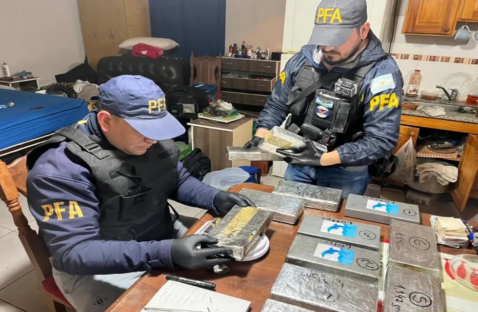 La droga decomisada en Las Heras está valuada en unos $40 millones. / Prensa Policía Federal Argentina