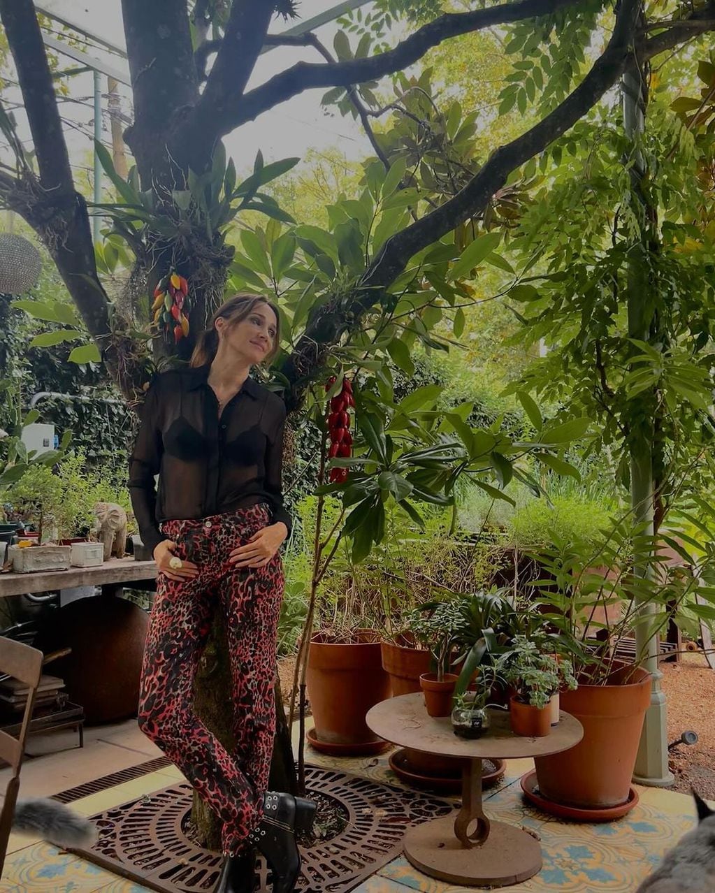 El impactante jardín de la casa de Vero Lozano. Gentileza Instagram.