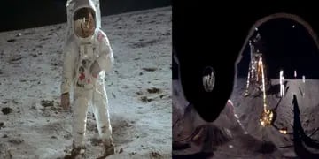 Recrean las imágenes del viaje a la luna por el reflejo del casco de un astronauta