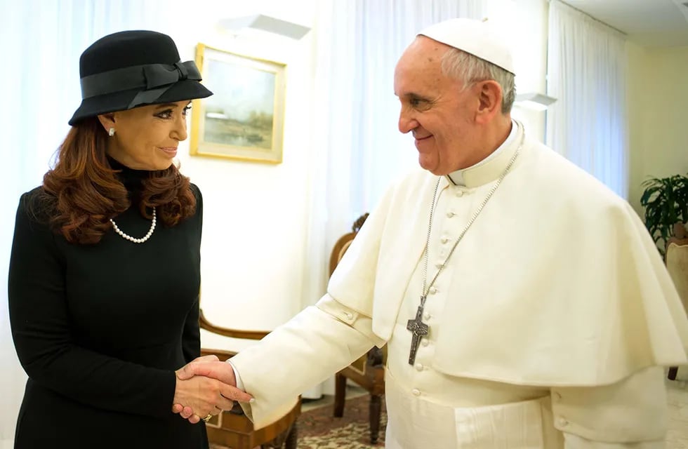 El papa Francisco junto a la expresidenta Cristina Fernández de Kirchner.