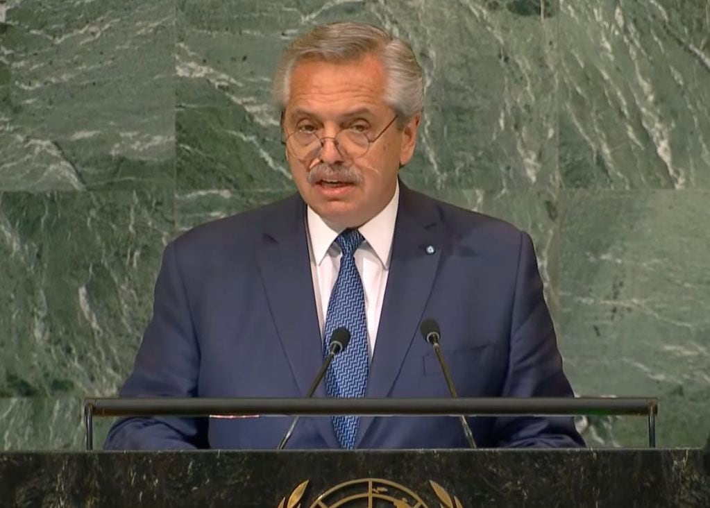 Alberto Fernández en la ONU. Foto: Captura de video