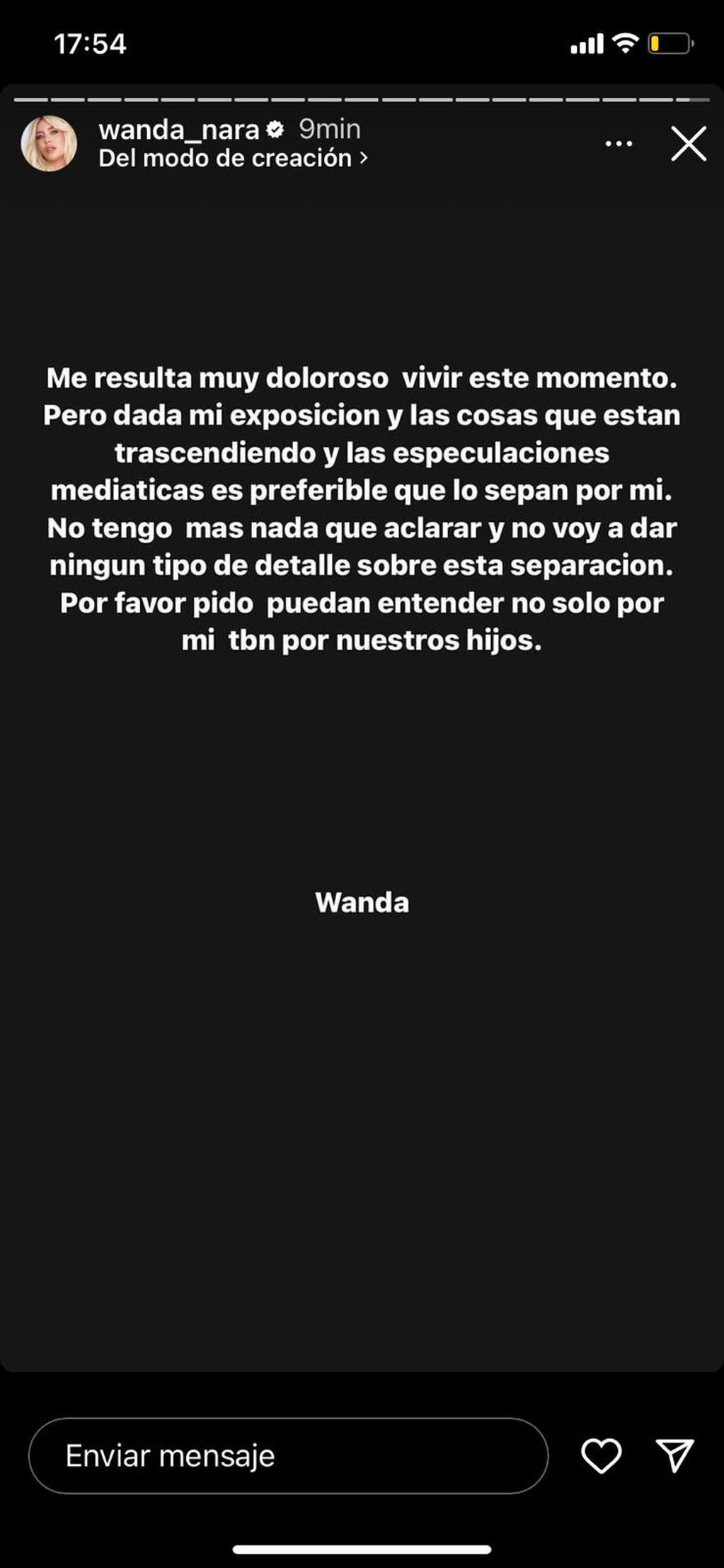 Wanda Nara confirmó la separación de Mauro Icardi.