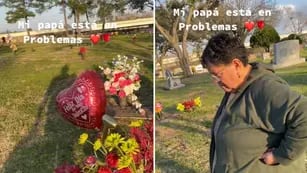 Video:  Insólita escena en el cementerio, la viuda descubre misterioso regalo en la tumba de su esposo