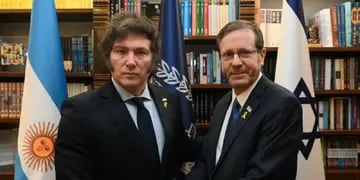 El presidente Javier Milei junto a su par de Israel, Isaac Herzog