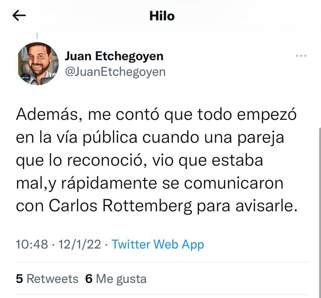 Juan Etchegoyen comunicó que Luis Brandoni fue dado de alta.