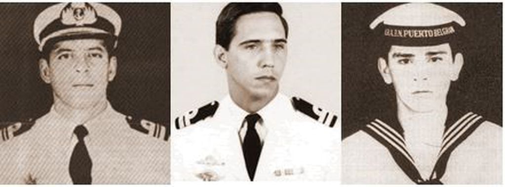 Capitán Giachino, Teniente García Quiroga y Cabo Urbina. Los tres heridos en la toma.