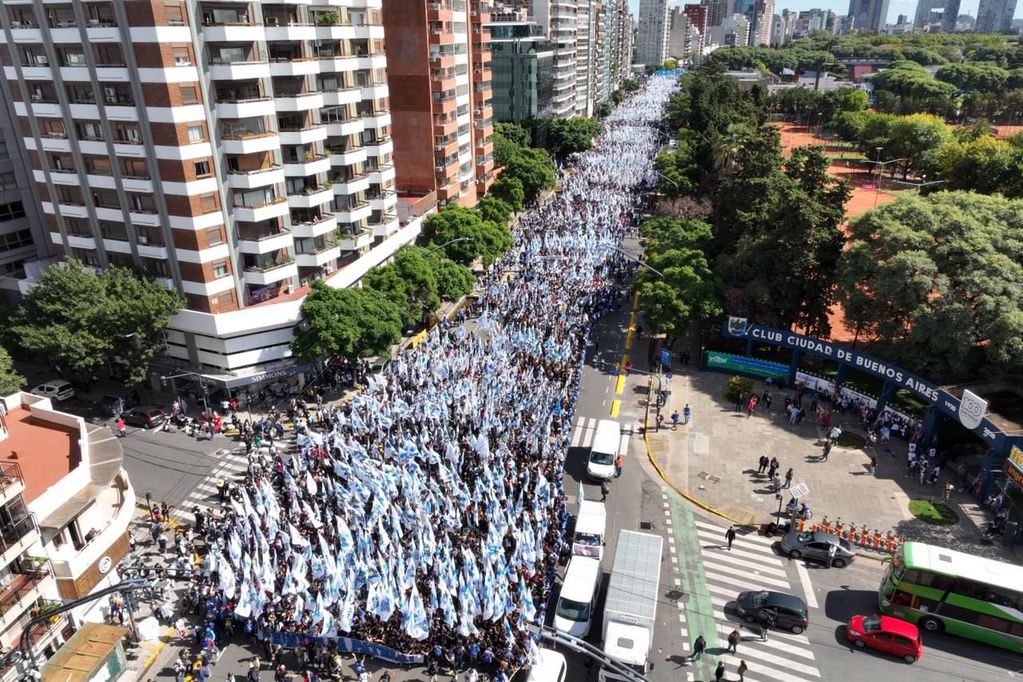 La Cámpora hizo una demostración de fuerza en la movilización a Plaza de Mayo. Twitter @CFKArgentina