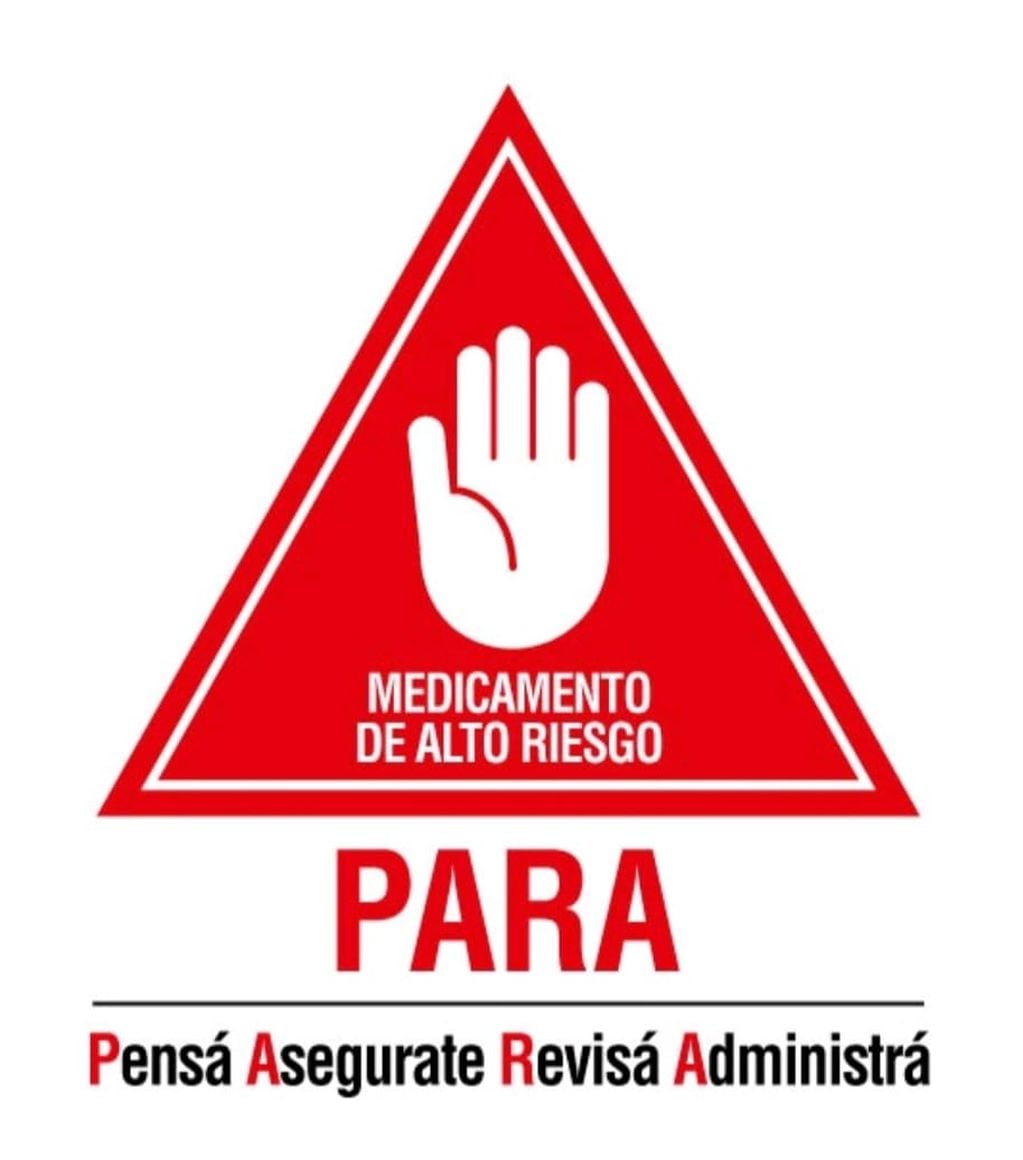 Logo utilizado en el hospital Notti para identificar medicamentos de alto riesgo en el marco de una estrategia para dar más seguridad a su gestión.