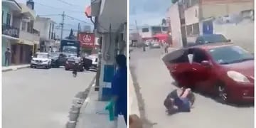 Video: un hombre saltó de un vehículo en marcha para escapar de un secuestro