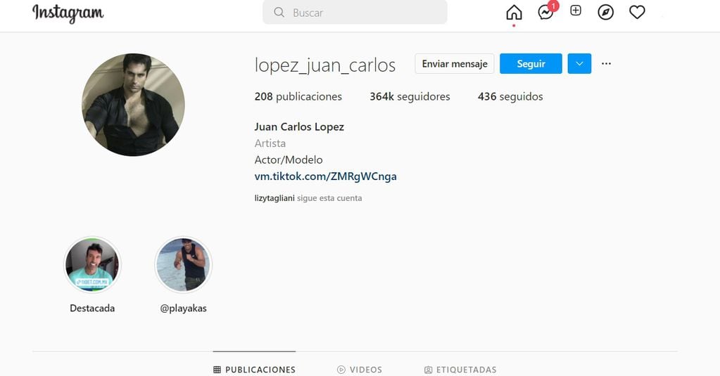Lizy Tagliani muy cerca del modelo y actor, Juan Carlos Lopez.