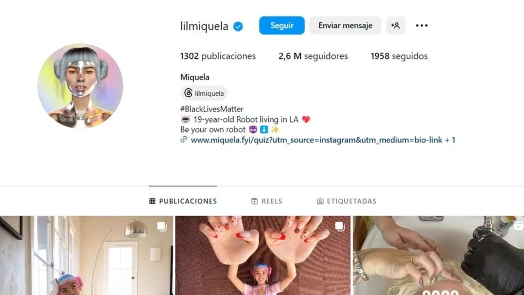 influencers IA que alcanzan los millones de seguidores en Instagram (Instagram: lilmiquela)
