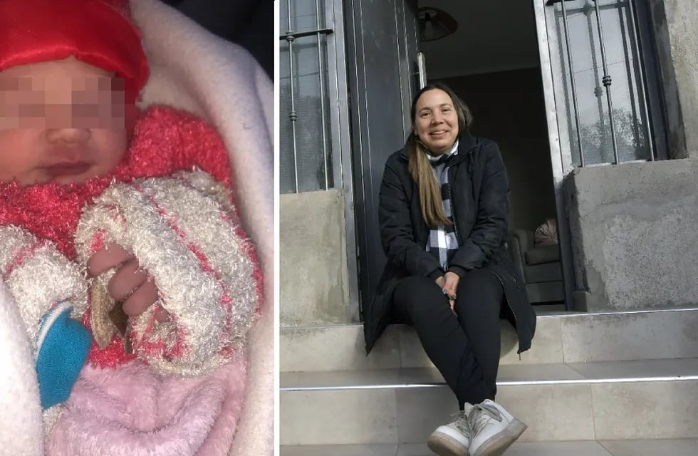 La beba fue dejada abrigada, alimentada y perfumada en el barrio Alto Mendoza. Soledad Ripoll es quien la encontró. | Foto: Los Andes
