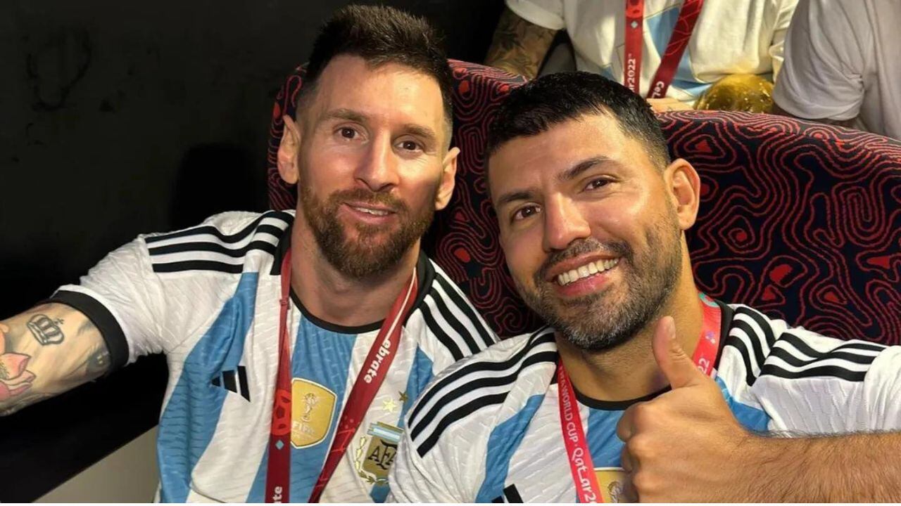 Lionel Messi con el Kun