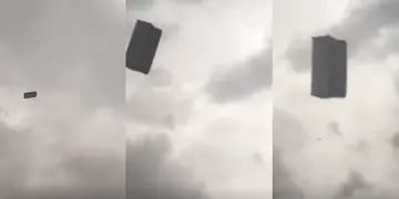 Un sillón salió volando de una terraza en medio de un fuerte temporal